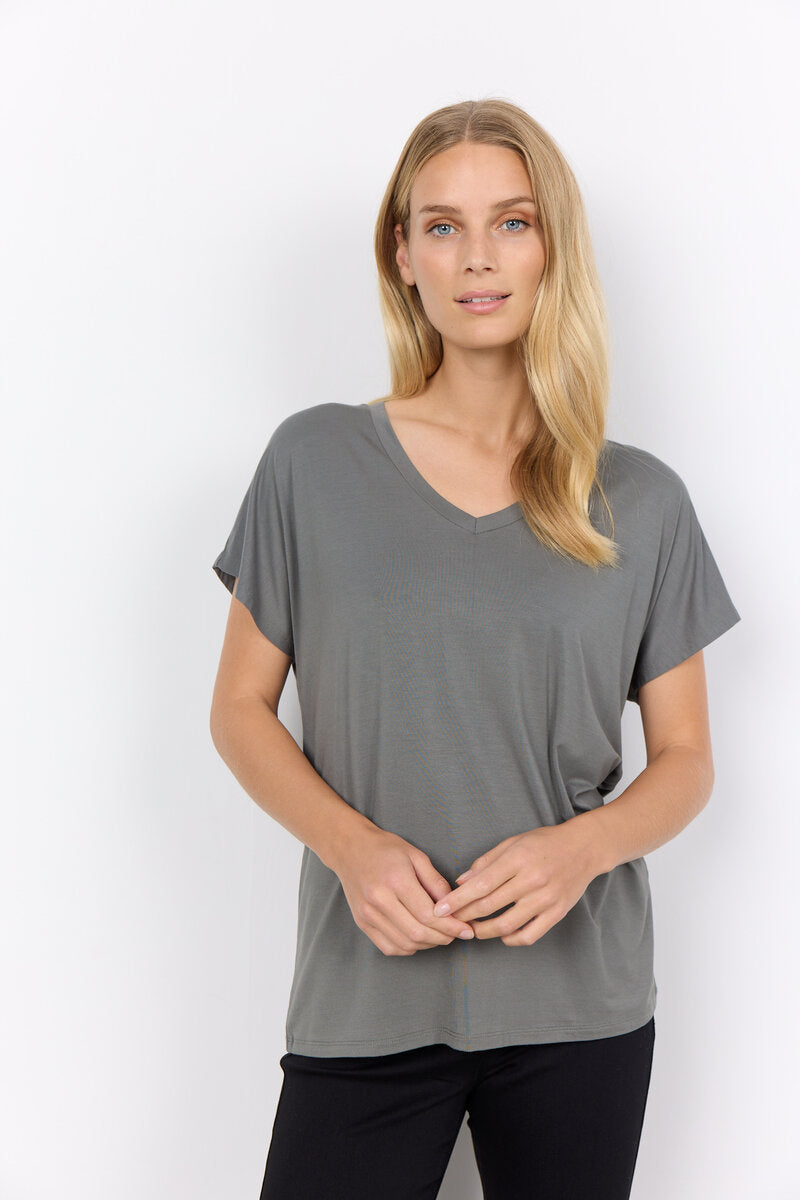 Marica V-Neck T-Shirt Ladies Misty Soyaconcept