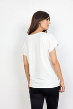 Marica V-neck T-shirt Women Offwhite Soyaconcept