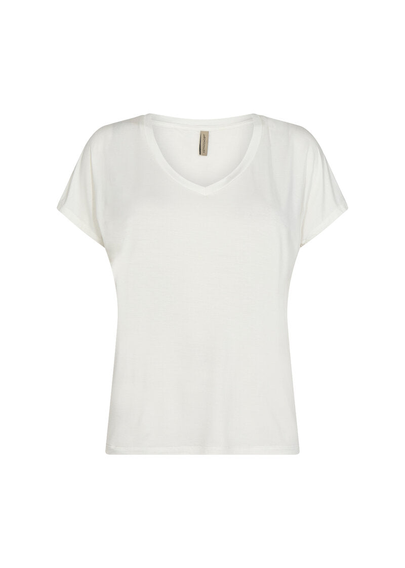 Marica V-neck T-shirt Women Offwhite Soyaconcept
