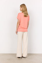 Marica V-neck T-shirt Women Peach Pink Soyaconcept
