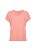 Marica V-neck T-shirt Women Peach Pink Soyaconcept