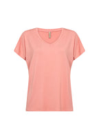 Marica V-neck T-shirt Women Peach Pink Soyaconcept