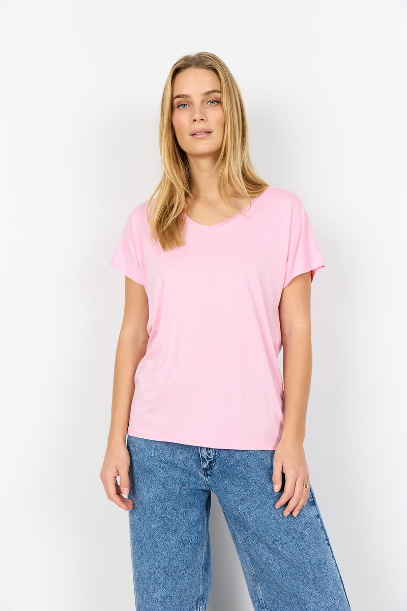 Marica V-Neck T-Shirt Women Rose Soyaconcept