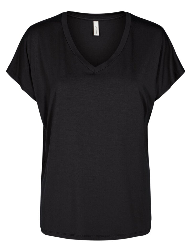 Marica V-Neck T-Shirt Women Black Soyaconcept