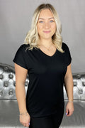 Marica V-Neck T-Shirt Women Black Soyaconcept