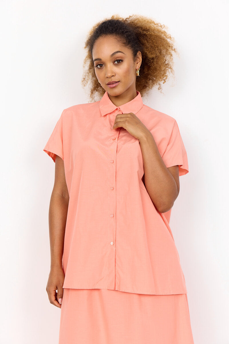 Netti 94 Kortärmad Skjorta Dam Peach Pink Soyaconcept