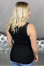 Sarona Ribbat Spetslinne Dam Svart - Soyaconcept