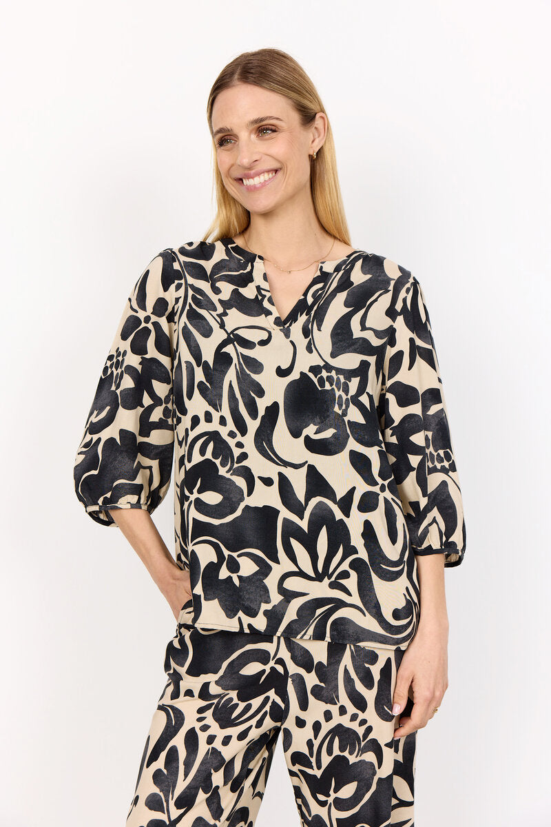 Senta 1 Blouse Women Black Combi Soyaconcept