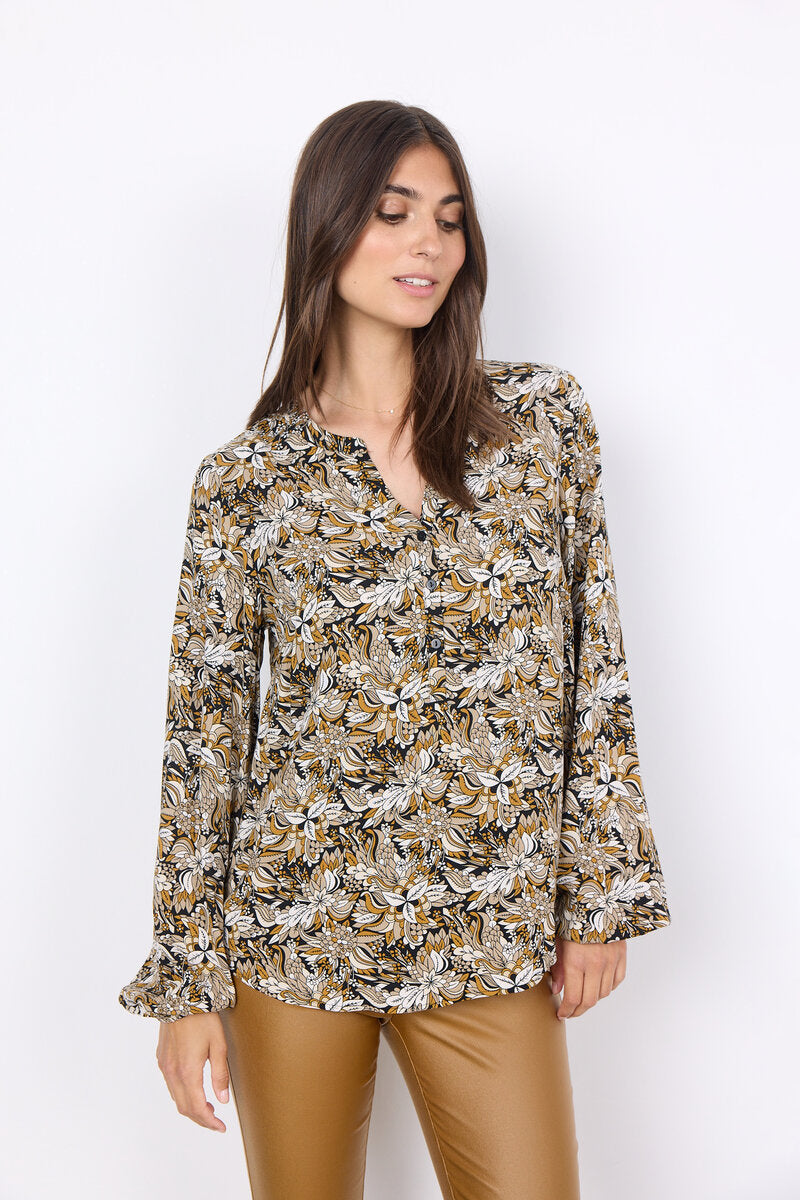 Tarita Blouse Women Golden Yellow Combi Soyaconcept