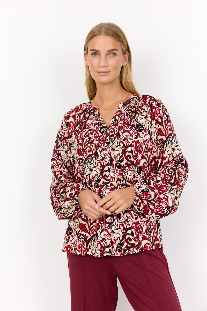Vava 1 Blus Dam Red Combi Soyaconcept