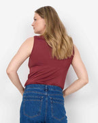 Stella 47 Linne Med Spets Dam Oxblood Red | Smilebutiken - Wasabiconcept