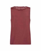 Stella 47 Linne Med Spets Dam Oxblood Red | Smilebutiken - Wasabiconcept