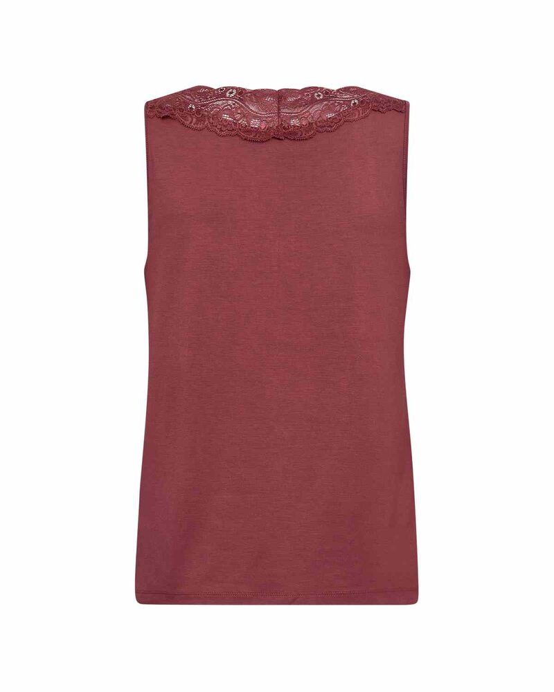 Stella 47 Linne Med Spets Dam Oxblood Red | Smilebutiken - Wasabiconcept