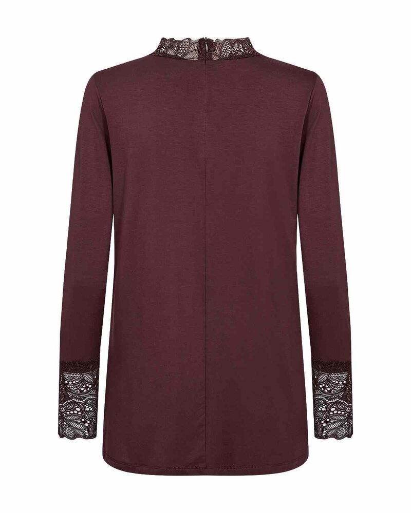 Stella 8 Tröja Med Spets Dam Chocolate Plum | Smilebutiken - Wasabiconcept