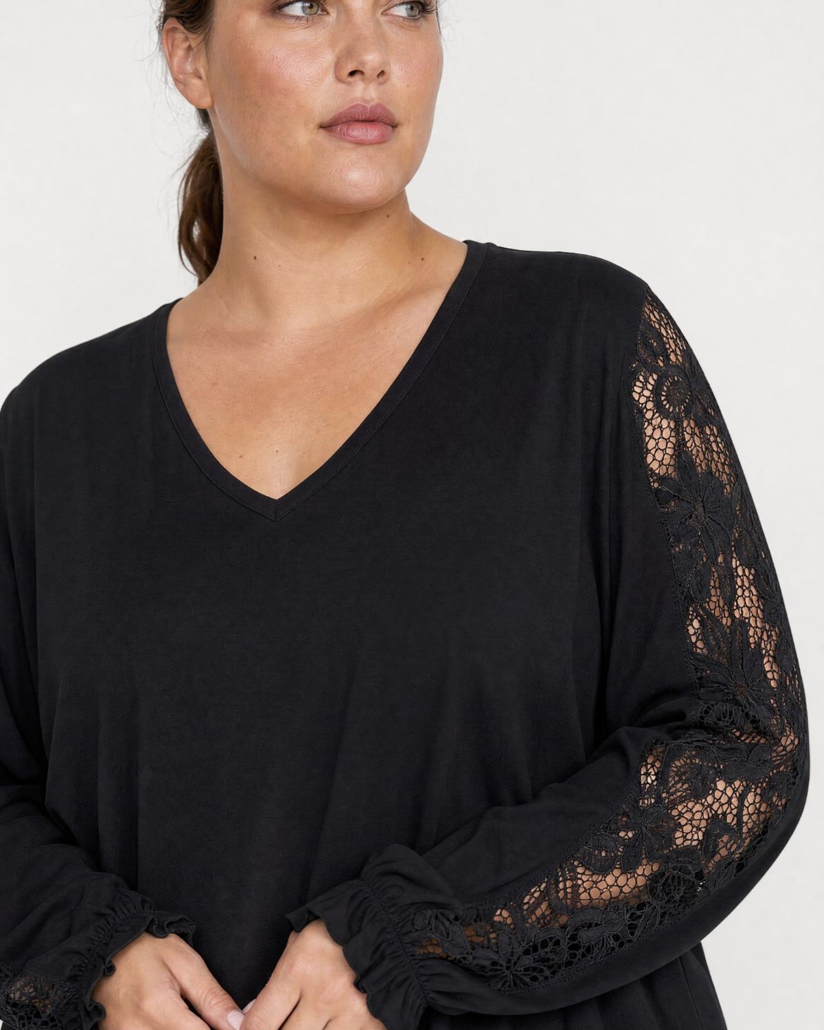 Stella 29 Spetsblus Dam Svart Black | Smilebutiken - Wasabiconcept
