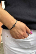 Cuff Armband Black Silver THE SHOELACE BRAND