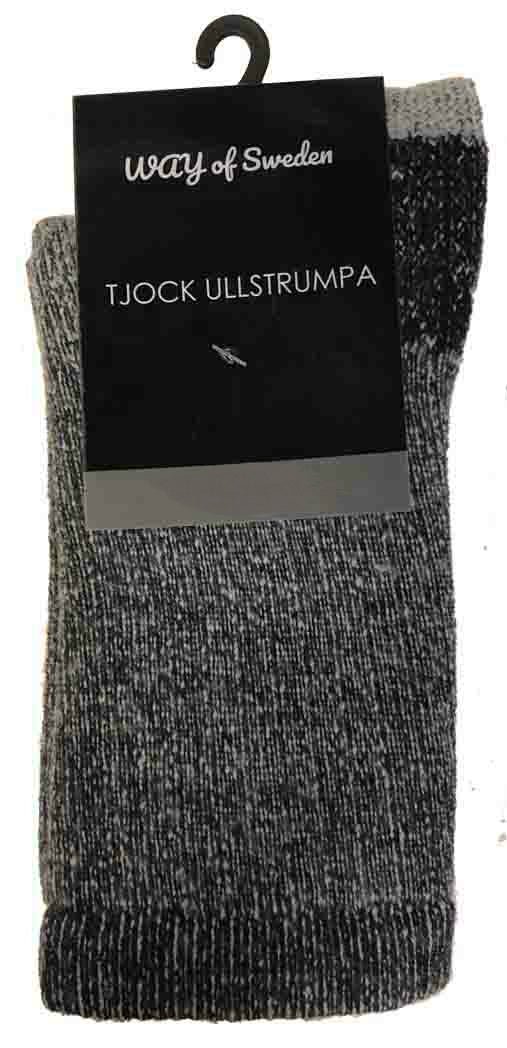Tjock Ullstrumpa Gråmelerad - Way of Sweden