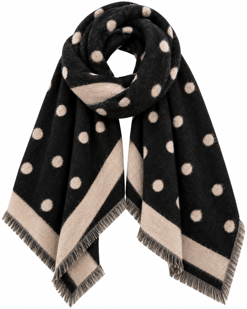 Tora Halsduk Dam Beige Svart Camel | Smilebutiken - Caramelle Fashion