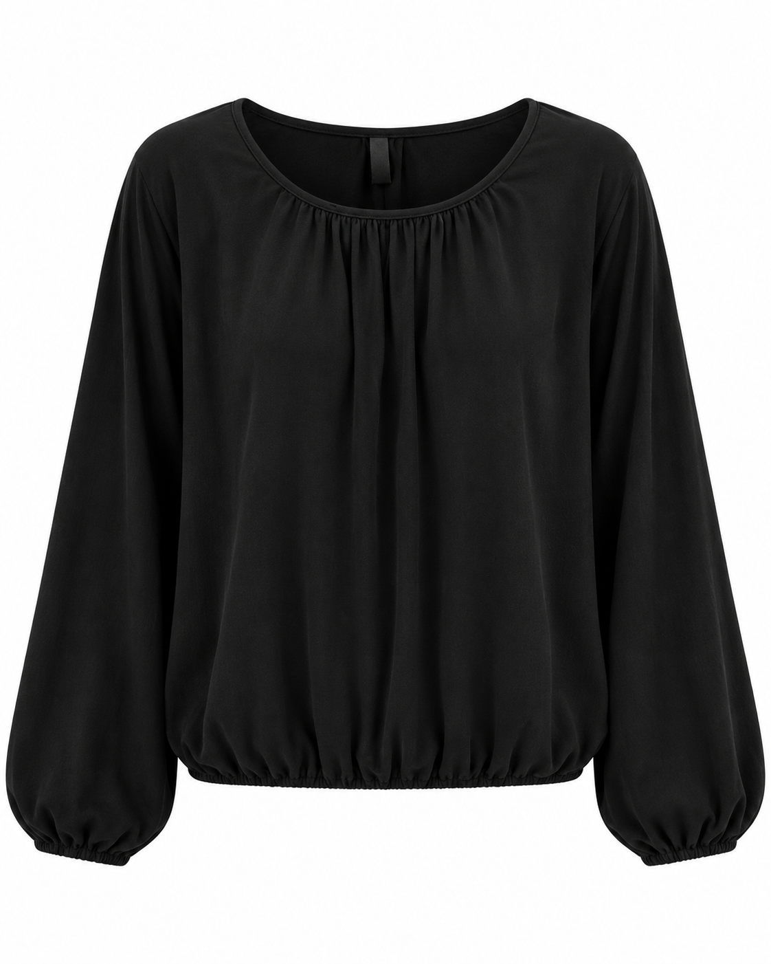 Tuva Blus med Ballongärm Dam Svart Black | Smilebutiken - Caramelle Fashion