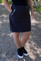 Tuxer Hollie Stretch Skort Women Black Print - Tuxer