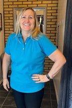 Livia Piké Dam Mosaic Blue Tuxer