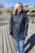 Mia Regnjacka PU Dam Dark Navy - Tuxer