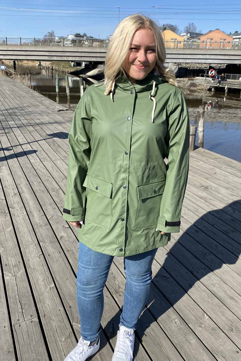 Tuxer Mia Rain Jacket PU Women Geo Green - Tuxer