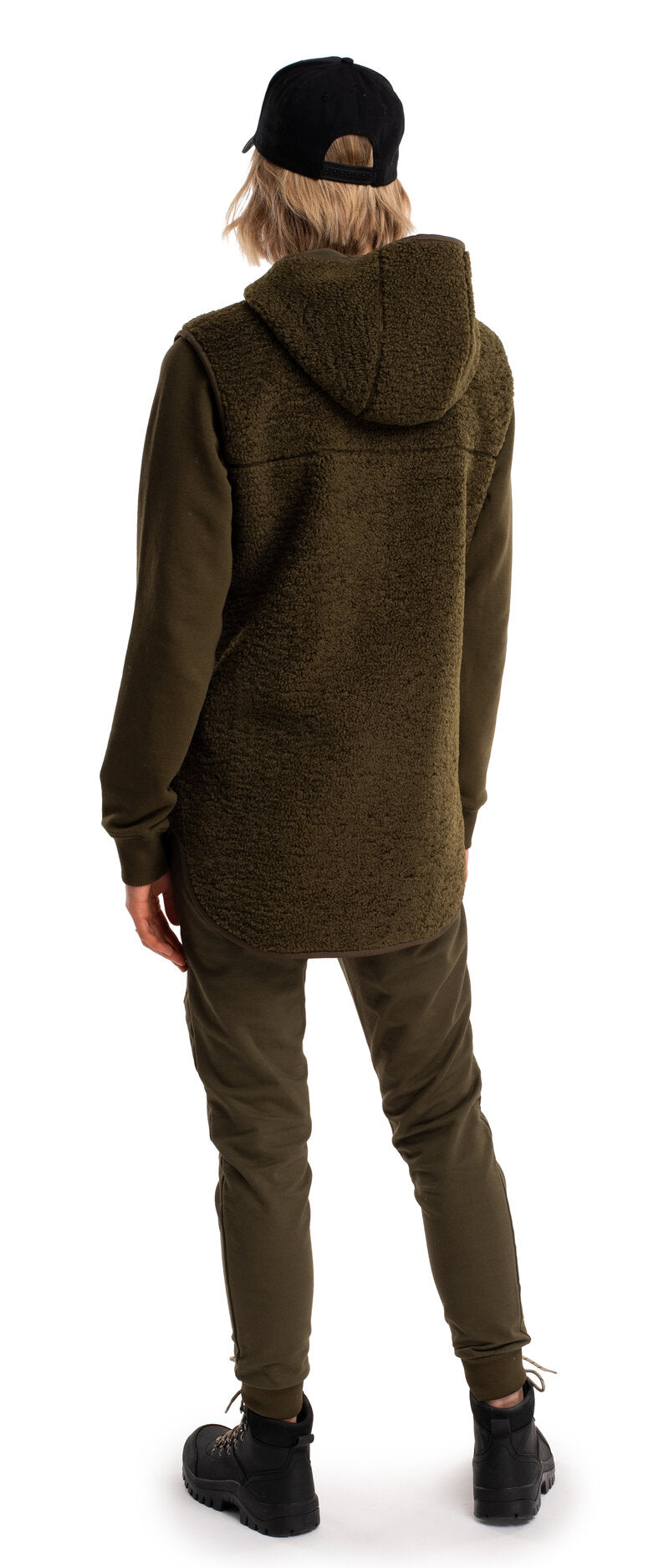 Mellow Pile Vest Women Dark Olive Twentyfour