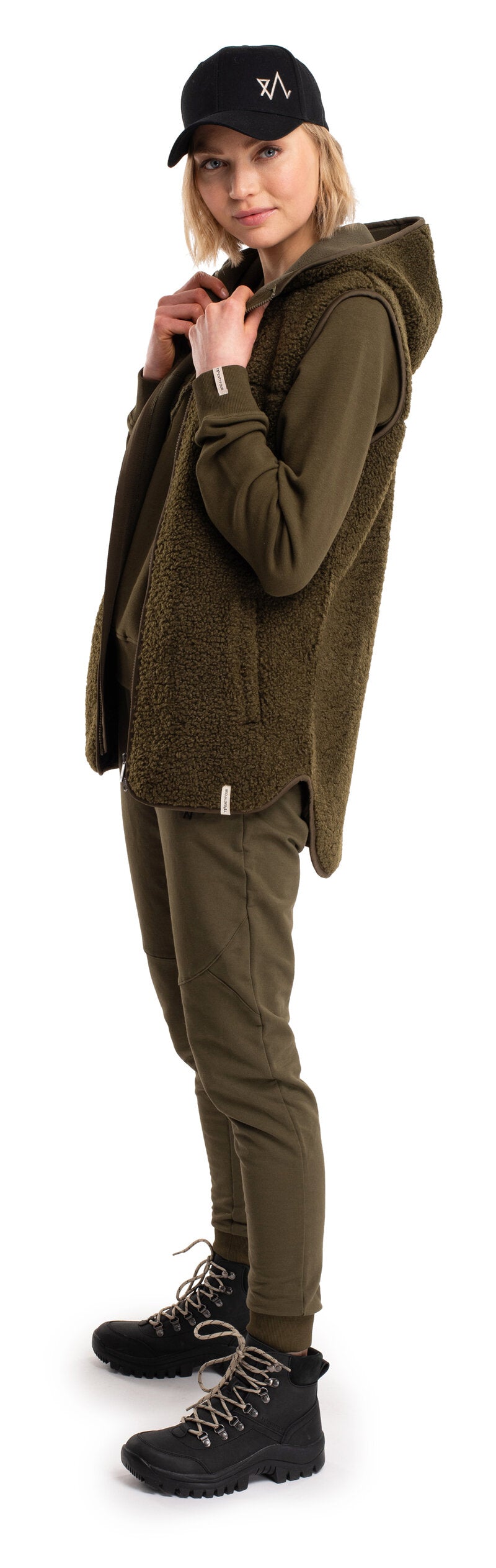 Mellow Pile Vest Women Dark Olive Twentyfour