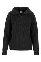 Fashion Knitted Sweater with Zip Women Black Twentyfour