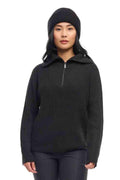 Fashion Knitted Sweater with Zip Women Black Twentyfour