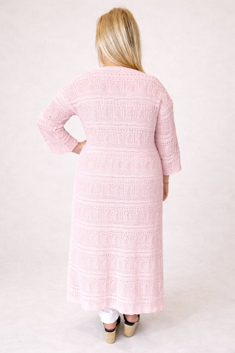 Crocheted Kaftan Ladies Light Pink - Betty from Chica London | Smilebutiken - Caramelle Fashion