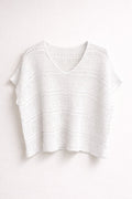 Crocheted V-neck Top Women White - Germaine from Chica London | Smilebutiken - Caramelle Fashion