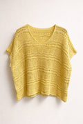 Crocheted V-neck top women Yellow- Germaine from Chica London | Smilebutiken - Caramelle Fashion