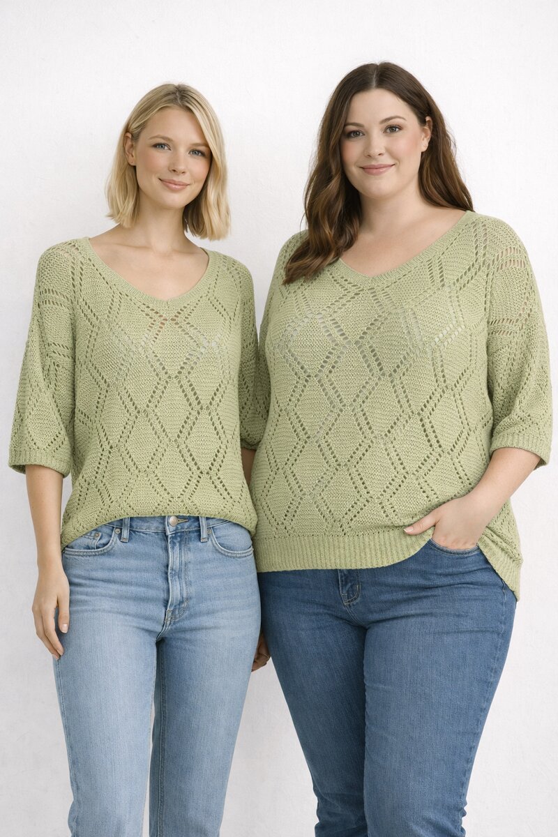 Adele Virkad Topp Dam Sage Green VIVICHY