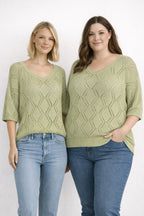 Adele Virkad Topp Dam Sage Green VIVICHY