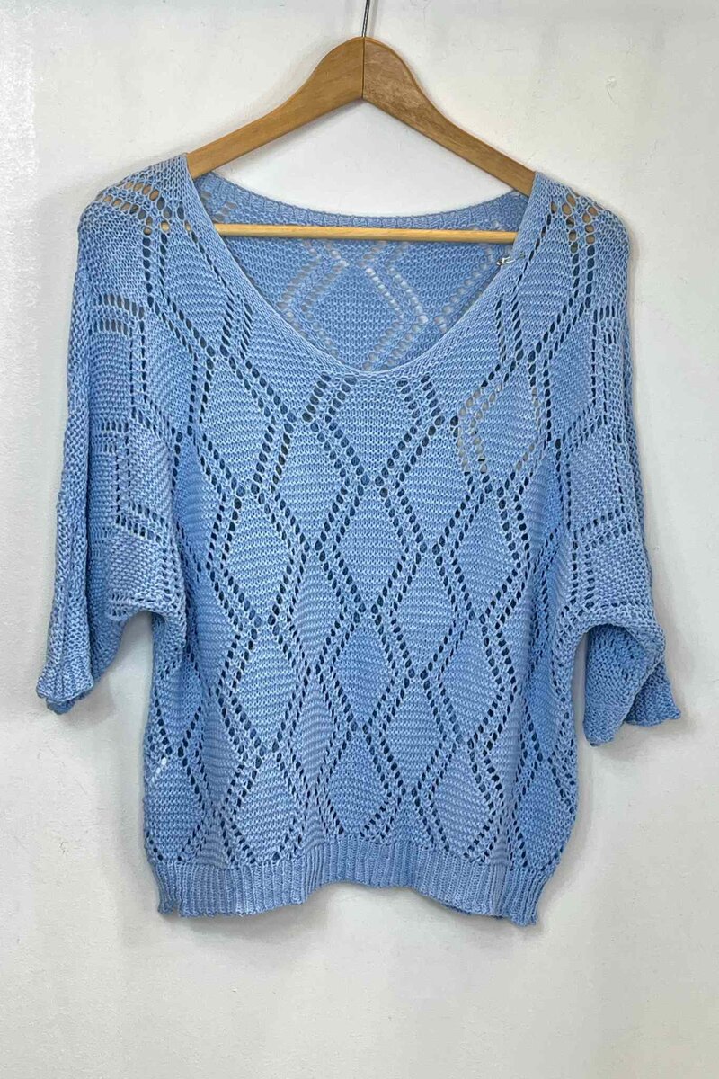 Adele Virkad Topp Dam Sky Blue VIVICHY