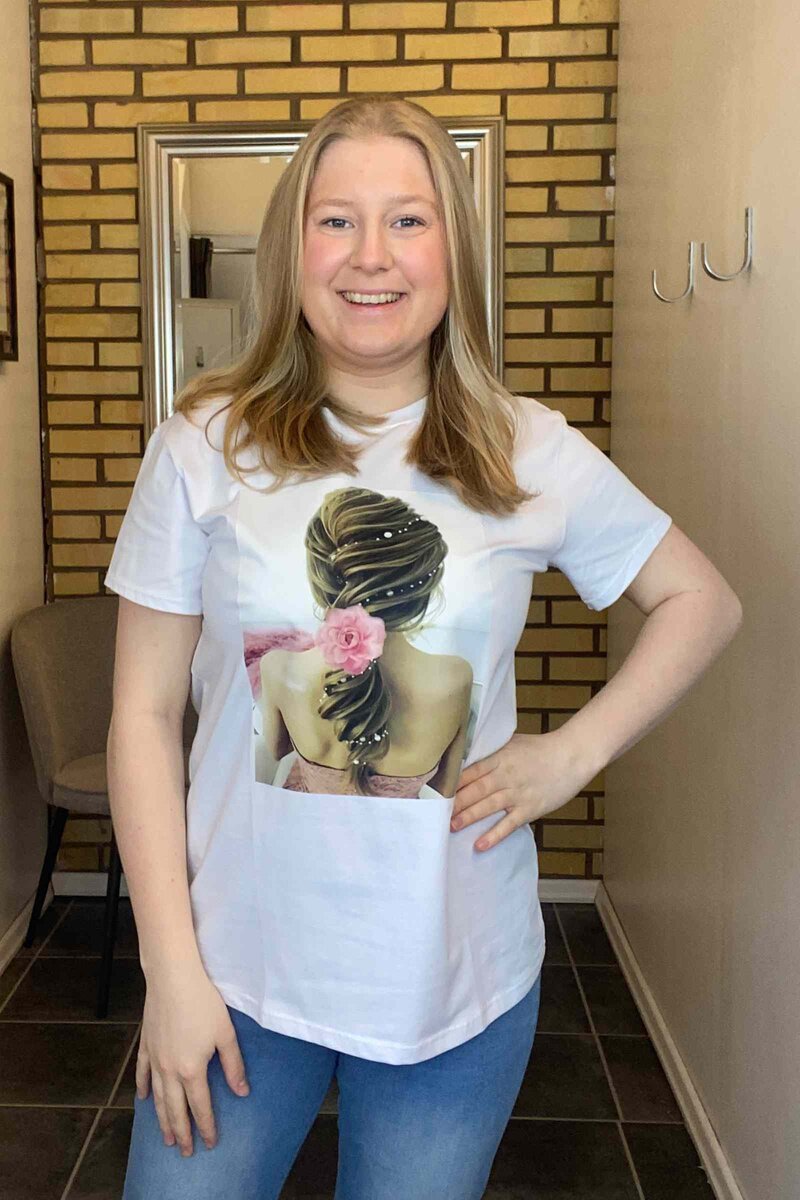 Bailey T-shirt Dam Braid White VIVICHY
