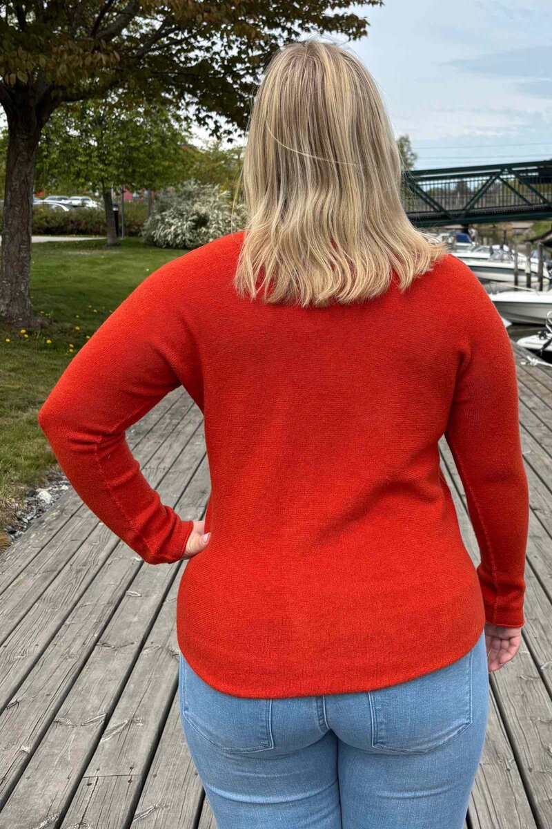 Pixie V-ringad Tröja Dam Orange VIVICHY