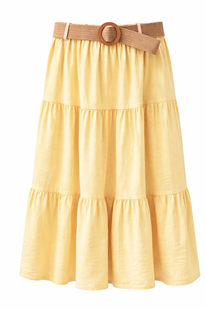 Yolanda Kjol med Skärp Dam Light Yellow - VIVICHY
