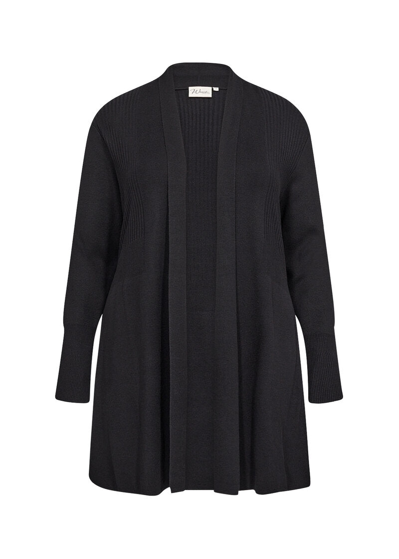 Samanda 2 Long Cardigan Women Black Wasabiconcept