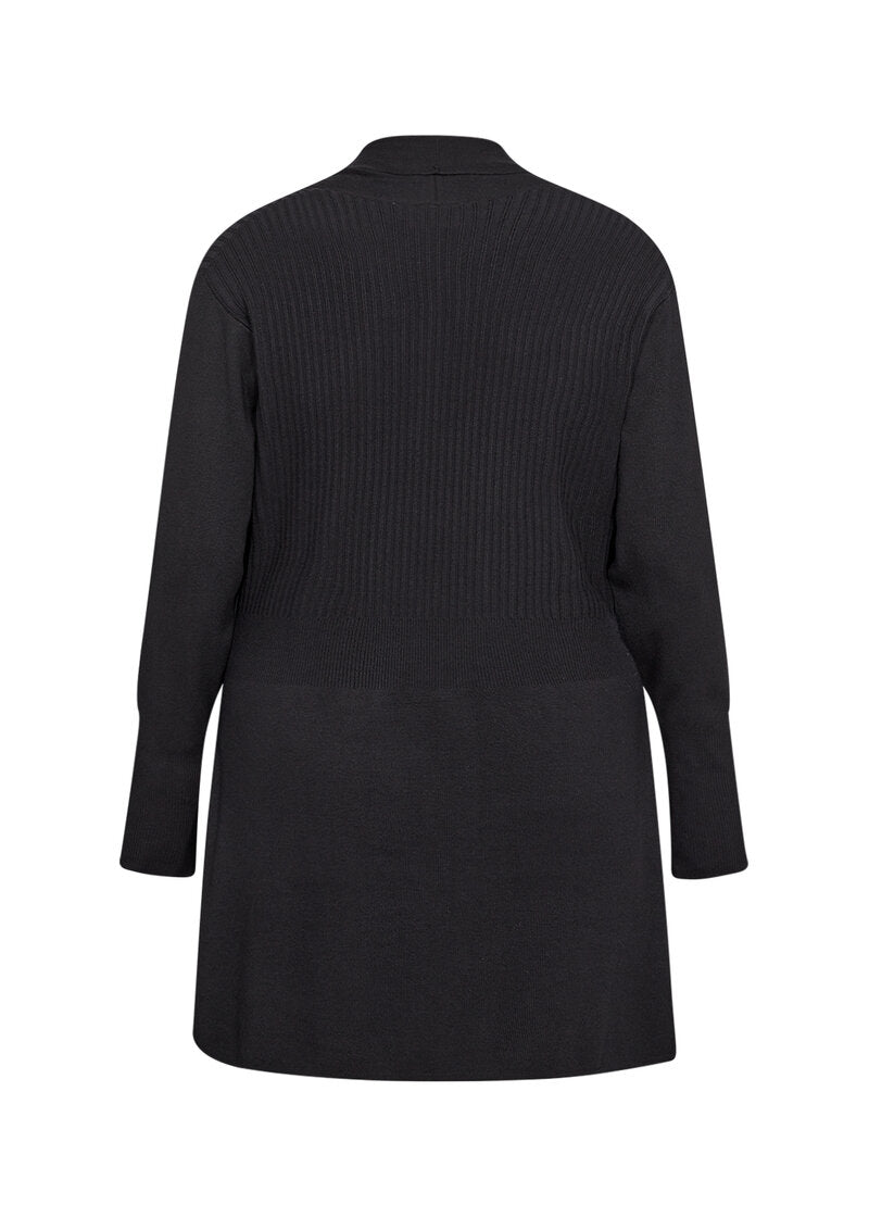 Samanda 2 Long Cardigan Women Black Wasabiconcept