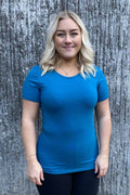 Emma Kortärmad T-Shirt Dam Petroleum - Way of Sweden