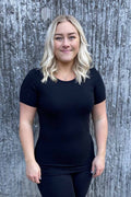 Emma Kortärmad T-Shirt Dam Svart - Way of Sweden