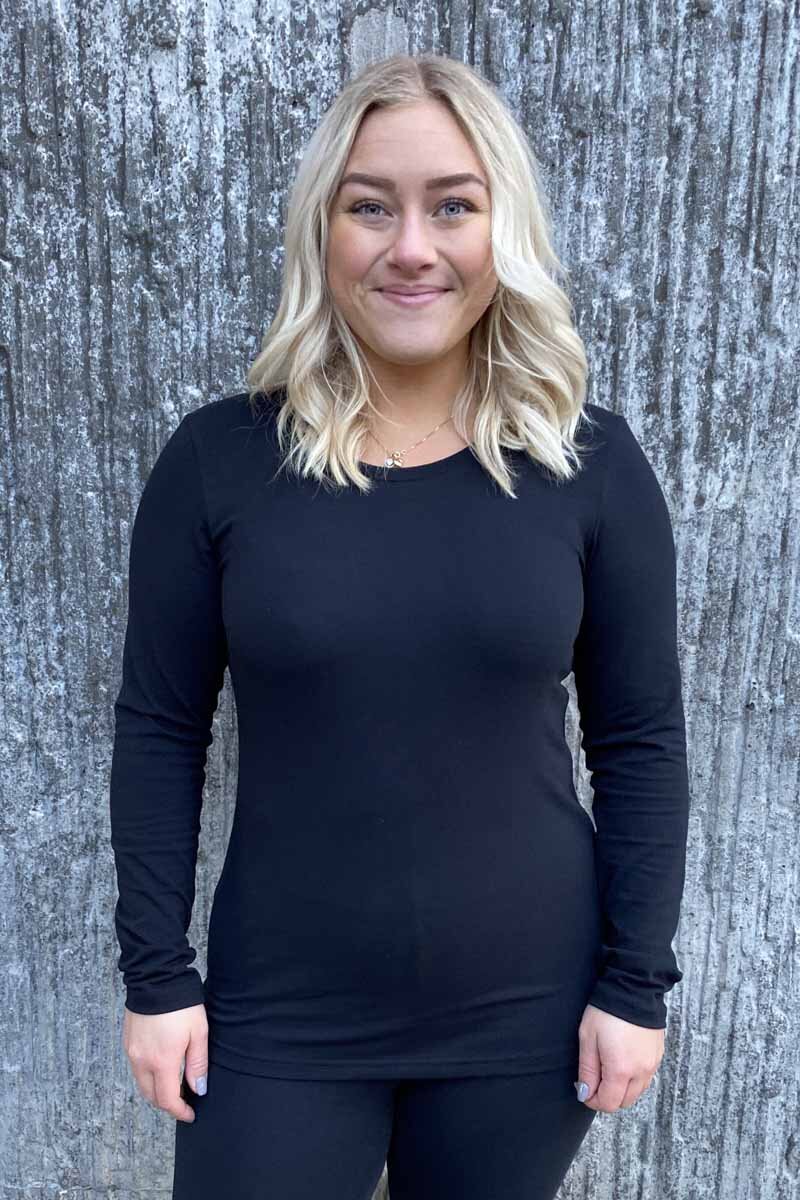 Emma Långärmad T-shirt Dam Svart - Way of Sweden