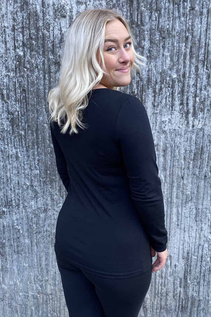 Emma Långärmad T-shirt Dam Svart - Way of Sweden