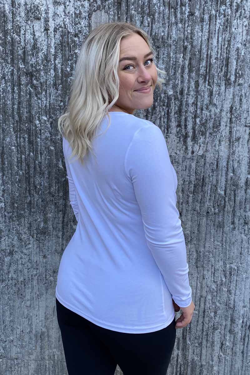Emma Långärmad T-shirt Dam Vit - Way of Sweden
