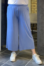 Ankle Pants Bamboo Women Blue Wiges