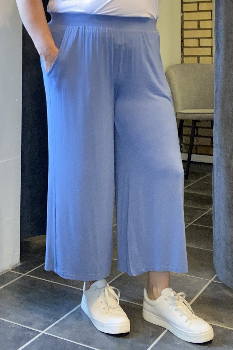Ankle Pants Bamboo Women Blue Wiges