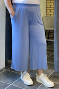 Ankle Pants Bamboo Women Blue Wiges